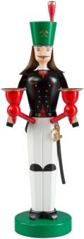 Weihnachtsfigur – detailreicher Bergmann mit Laterne, traditionell handbemalt, mehrfarbig – H = 32