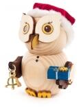 Ganzjahresfigur Mini-Eule Weihnachtsmann H: 7,5cm