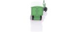 Holzspielzeug - Miniaturfahrzeug Traktor mit Koffer Anhänger Bunt - Ansicht Hinten - regt die Fantasie der Kinder an