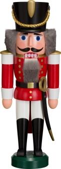 Nussknacker – Husar mit Säbel und roter Uniform – BxHxT ca. 10x28x8 cm