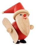 Miniatur Weihnachtsmann mit Snowboard H=9cm