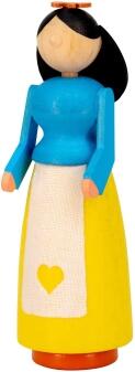 Miniaturfigur – liebevolles Schneewittchen in filigraner Handarbeit, naturfarben – BxHxT = 3 x 9 x 3