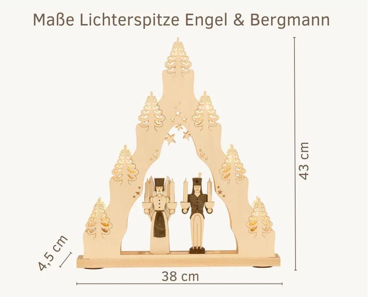 Lichterspitze Engel & Bergmann mit elektrischer Beleuchtung BxHxT 38,0x43,0x4,5cm