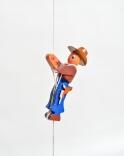 Holzspielzeug Kletterfigur Cowboy Höhe=6,5 (Kletterseil ca 45 cm)cm