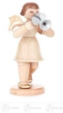Engel mit Schalmei, kurzer Rock, natur H&ouml;he ca 6,5 cm