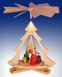 Tischpyramide Weihnachtsmann mit Eisenbahn BxHxt 21x26x22,5cm