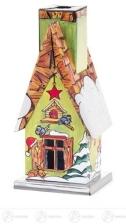 Räuchermann Räucherhaus Weihnachten aus Metall (Waldhütte Winter) Breite x Höhe x Tiefe 5 cmx11 cmx4,5 cm