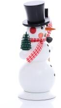 R&auml;ucherfigur &ndash; charmanter, handgefertigter R&auml;uchermann Schneemann in Wei&szlig;