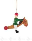 Baumschmuck Behang Reiter grün auf Steckenpferd Breite x Höhe x Tiefe 4 cmx3 cmx1 cm