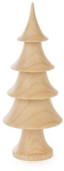 Spanbaum – kunstvoll gearbeiteter Massivholzbaum mit spitzer Stufenform, naturfarben – BxHxT = 6 x