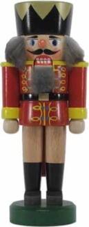Nussknacker – König rot mit goldener Krone & Zepter – Höhe ca. 19 cm