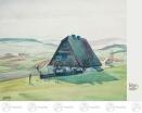 Künstlerkarte Max Schanz Farben des Gebirges, Erzgebirgshaus Breite x Höhe ca 10,5 cmx14,8 cm