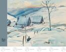 Künstlerkarte Max Schanz Farben des Gebirges, Winterlandschaft Breite x Höhe ca 10,5 cmx14,8 cm