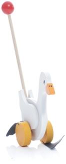 Schiebetier Watscheltier Gans mit Schiebestock - Ansicht Vorne - Hergestellt im Erzgebirge