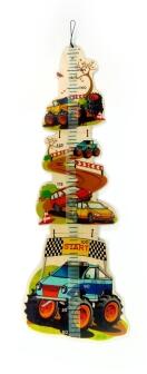 Messlatte – mit tollen farbigen Monstertruck-Motiven – von Hess Holz Spielzeug aus Holz, bunte