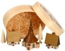 Miniaturfigur Spanschachtel mit Dorf Seiffen natur Höhe 7 cm