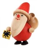 Miniatur Weihnachtsmann mit Päckchen H=9cm