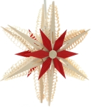 Fensterschmuck – filigraner doppelter Spanstern mit elektrischem, rotem Kiefernstern,