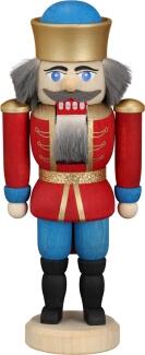 Nußknacker – majestätischer König in roter Uniform mit goldener Krone, detailreich und