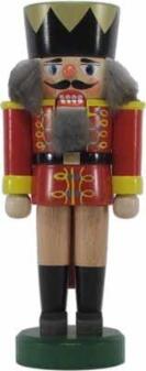 Nussknacker – König rot mit goldener Krone & Zepter – Höhe ca. 19 cm