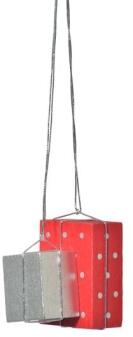 Baumbehang – detailreiche Pakete in Rot und Silber mit festlichem Glanz – BxHxT = 3 x 4 x 2 cm