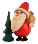 Miniatur Weihnachtsmann mit Baum H=9cm