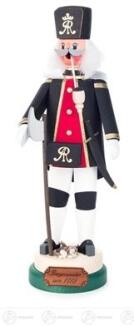 Räuchermann – detailreicher Bergmeister mit gelbem Helm und schwarzen Mantel, handbemalt – BxHxT = 9