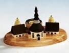 Tischdekoration Kerzenhalter Seiffener Dorf bunt Größe 7cm