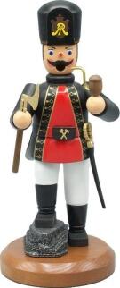 Räuchermann – Bergmann mit Erzstab in Gelb, Knickbein – BxHxT ca. 9x24x8 cm