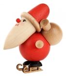 Miniatur Weihnachtsmann Schlittschuhfahrer H=9cm