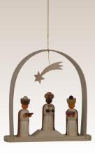 Baumbehang Heiligen drei K&ouml;nige im Bogen natur H&ouml;he=13cm