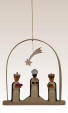 Baumbehang Heiligen drei K&ouml;nige im Bogen bunt H&ouml;he=13cm