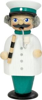 Räuchermann – detailreicher Volkspolizist mit Verkehrsstab und akkurater Uniform, mehrfarbig – BxHxT