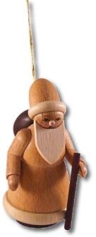 Baumbehang – liebevoll gestalteter Weihnachtsmann mit Sack und Stock, naturfarben – BxHxT = 3 x 7 x 