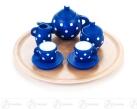Spielzeug Mini-Teeservice rund, blau (10) Höhe ca 2,5 cm