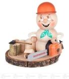 Räuchermann – detailreicher Holzwurm Rudi mit Pfeife und grünem Hut, naturfarben – BxHxT = 12 x 13,5