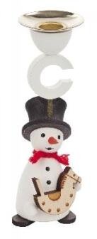 Kerzenhalter Schneemann mit Schaukelpferd BxHxT 40x130x45mm