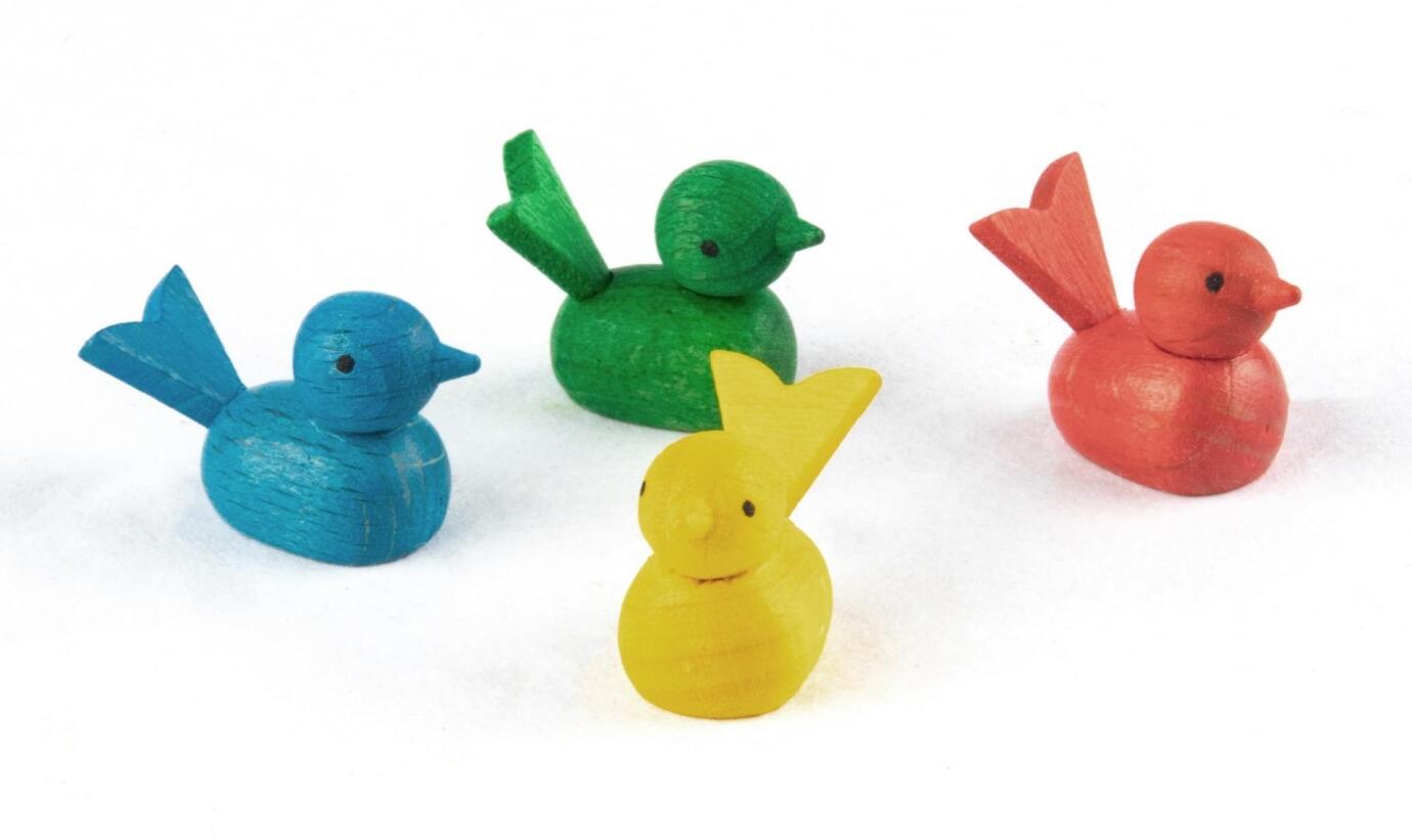 Bastelzubehör Vogel gelb Höhe 2,5 cm von Großhandel Dregeno, kleine Holzvögel in Gelb, Grün, Blau
