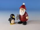 Miniaturfigur Weihnachtsmann mit Fisch und Pinguin BxH 9,5x9,5cm