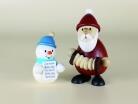 Miniaturfigur Weihnachtsmann mit Ziehharmonika und Schneemann mit Noten BxH 5,6x9,5cm