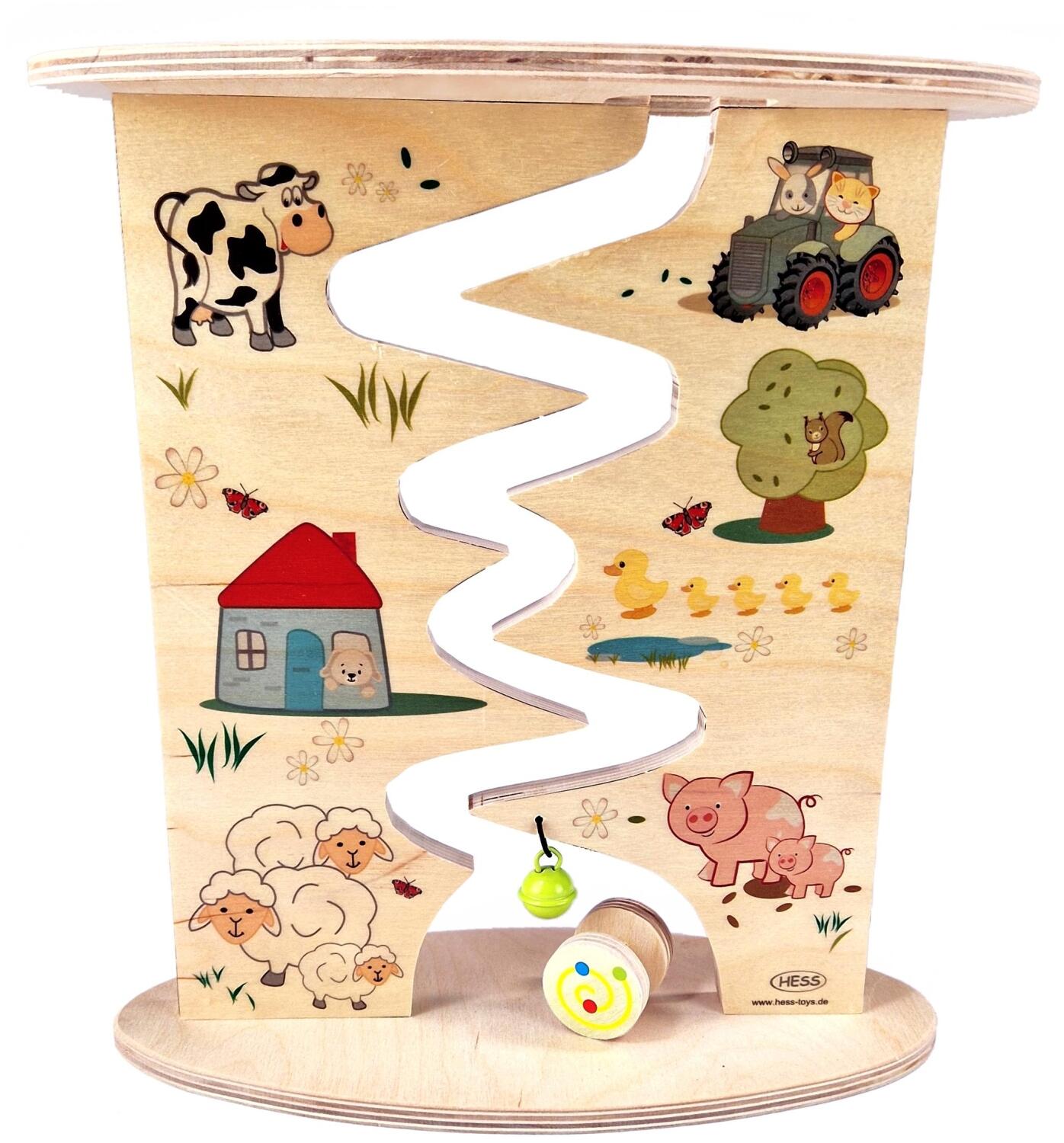 Rollbahn – tolles Waldmotiv mit bunten Tieren aus Holz und zerlegbar – BxHxT 24,5 x 26,5 x 10 cm