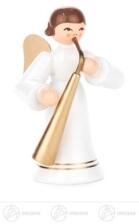 Engel mit Russisch Horn, langer Rock, farbig H&ouml;he ca 6 cm