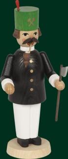 Räuchermann – detailreicher Bergmann mit grünem Hut und Stab, traditionell bemalt – H = 21 cm