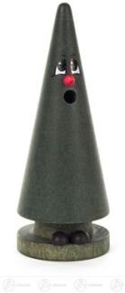 Räucherfigur – detailreiche Tina Tanne mit roter Mütze und Schneeflocken, grün – BxHxT = 6 x 13,5 x 