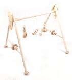 Babyspielgerät – Holztrapez mit tollen Holzelementen naturfarben – BxHxT 62 x 54 x 57 cm