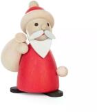 Miniaturfigur – niedlicher Weihnachtsmann mit rotem Mantel naturfarbenem Sack und weißem Bart – HxB 