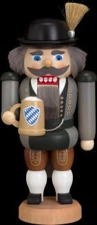 Nußknacker – farbenfroher Bayer mit Maßkrug und Trachtenjacke, handgefertigt – BxHxT = 10 x 21 x 8