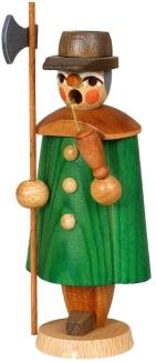 Räuchermann – detailreicher Nachtwächter mit Pfeife und Stab, blaue Montur – BxHxT = 5 x 11 x 5 cm