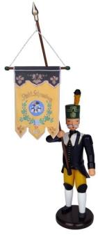 Weihnachtsfigur – Bergmann Schneeberger Standartenträger bunt – Größe 18cm