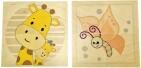 Holzpuzzle mit Tiermotiven – bedruckte Holzplatten mit Giraffe und Schmetterling aus dem Set mit 24